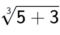 A LaTex expression showing 3-th root of 5 + 3