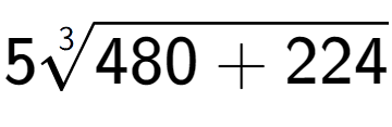 A LaTex expression showing 53-th root of 480 + 224