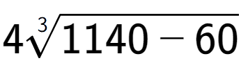 A LaTex expression showing 43-th root of 1140 - 60