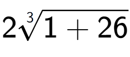 A LaTex expression showing 23-th root of 1 + 26