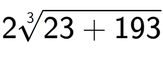 A LaTex expression showing 23-th root of 23 + 193