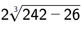 A LaTex expression showing 23-th root of 242 - 26