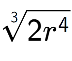 A LaTex expression showing 3-th root of 2{r to the power of 4 }