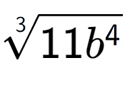 A LaTex expression showing 3-th root of 11{b to the power of 4 }