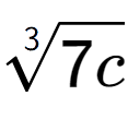 A LaTex expression showing 3-th root of 7c