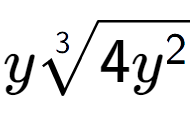 A LaTex expression showing y3-th root of 4{y to the power of 2 }