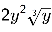 A LaTex expression showing 2{y} to the power of 2 3-th root of y