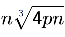 A LaTex expression showing n3-th root of 4pn