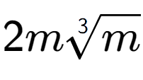 A LaTex expression showing 2m3-th root of m