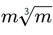 A LaTex expression showing m3-th root of m