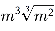 A LaTex expression showing {m} to the power of 3 3-th root of {m to the power of 2 }