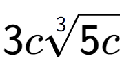 A LaTex expression showing 3c3-th root of 5c