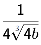 A LaTex expression showing 1 over 43-th root of 4b