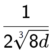 A LaTex expression showing 1 over 23-th root of 8d