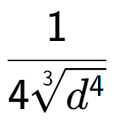 A LaTex expression showing 1 over 43-th root of {d to the power of 4 }