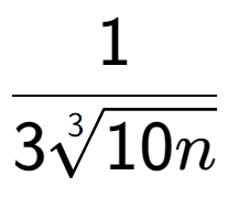 A LaTex expression showing 1 over 33-th root of 10n