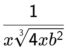 A LaTex expression showing 1 over x3-th root of 4x{b to the power of 2 }