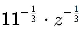 A LaTex expression showing 11 to the power of -1 over 3 times z to the power of -1 over 3