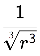 A LaTex expression showing 1 over 3-th root of {r to the power of 3 }