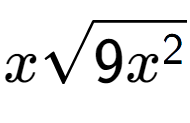 A LaTex expression showing xsquare root of 9{x to the power of 2 }