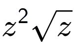 A LaTex expression showing {z} to the power of 2 square root of z