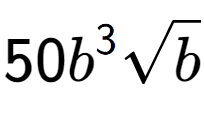 A LaTex expression showing 50{b} to the power of 3 square root of b