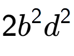 A LaTex expression showing 2{b} to the power of 2 {d} to the power of 2