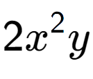 A LaTex expression showing 2{x} to the power of 2 y