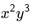 A LaTex expression showing {x} to the power of 2 {y} to the power of 3