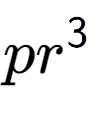 A LaTex expression showing p{r} to the power of 3