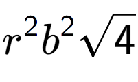 A LaTex expression showing {r} to the power of 2 {b} to the power of 2 square root of 4