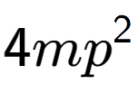 A LaTex expression showing 4m{p} to the power of 2