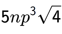 A LaTex expression showing 5n{p} to the power of 3 square root of 4