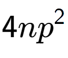 A LaTex expression showing 4n{p} to the power of 2