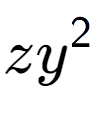 A LaTex expression showing z{y} to the power of 2