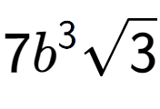 A LaTex expression showing 7{b} to the power of 3 square root of 3