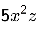 A LaTex expression showing 5{x} to the power of 2 z