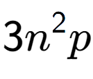 A LaTex expression showing 3{n} to the power of 2 p