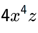A LaTex expression showing 4{x} to the power of 4 z
