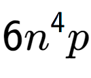 A LaTex expression showing 6{n} to the power of 4 p