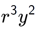 A LaTex expression showing {r} to the power of 3 {y} to the power of 2