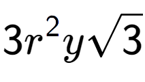 A LaTex expression showing 3{r} to the power of 2 ysquare root of 3