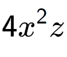 A LaTex expression showing 4{x} to the power of 2 z