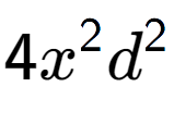 A LaTex expression showing 4{x} to the power of 2 {d} to the power of 2