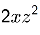 A LaTex expression showing 2x{z} to the power of 2