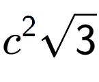 A LaTex expression showing {c} to the power of 2 square root of 3