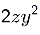 A LaTex expression showing 2z{y} to the power of 2