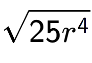 A LaTex expression showing square root of 25{r to the power of 4 }