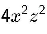 A LaTex expression showing 4{x} to the power of 2 {z} to the power of 2