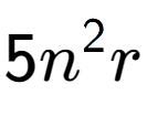 A LaTex expression showing 5{n} to the power of 2 r